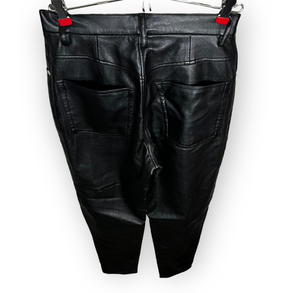BB Dakota Vintage 90's Junior's Black Faux Leather High Waist Pants Size 5/6 - Picture 6 of 12